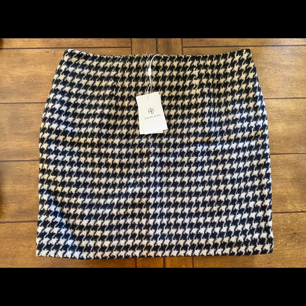 ANINE BING Marie Skirt Houndstooth Mini